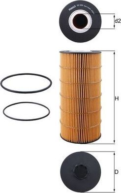 Масляный фильтр Mahle для Mercedes-Benz Actros MP3 2008-2012. Артикул OX 1234D