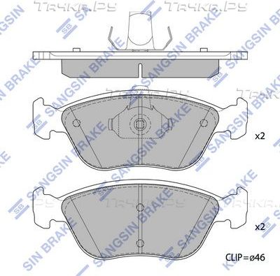 Тормозные колодки Sangsin Hi-Q передние для Volvo C70 I 1997-2005. Артикул SP4256