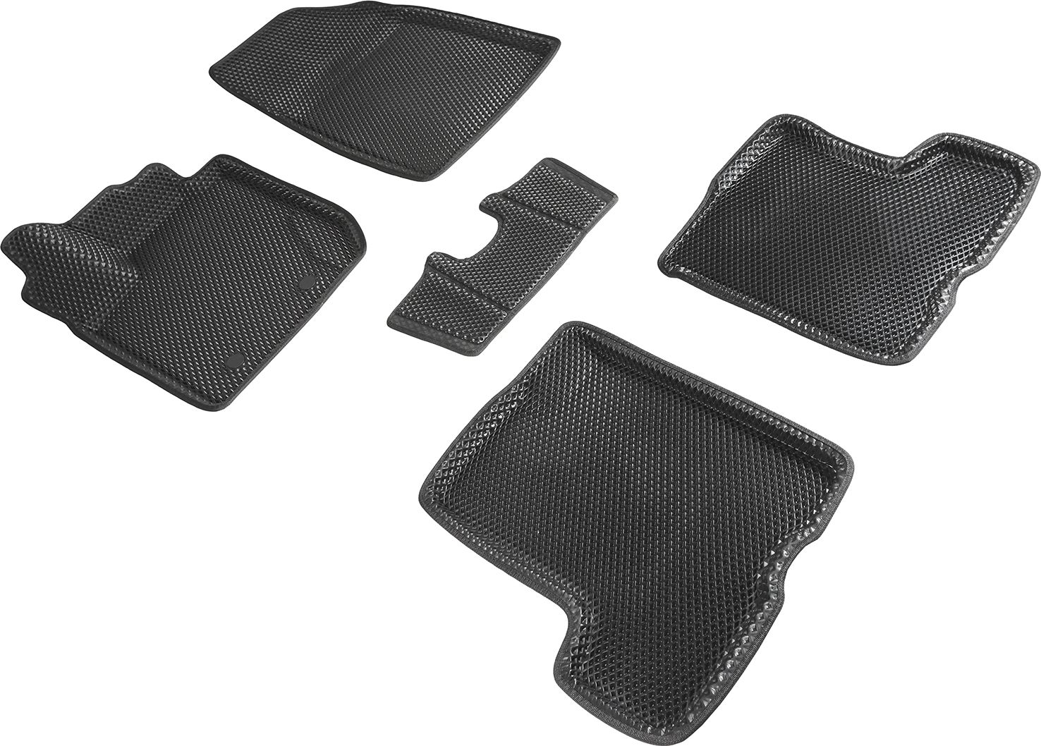 Коврики Seintex 3D EVA Ромб для салона Lada Xray 2016-2026 ЧЕРНЫЕ. Артикул 95189