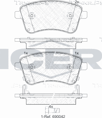 Тормозные колодки Icer передние для Kia Venga I 2010-2018. Артикул 181985