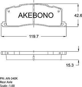 Тормозные колодки Akebono Standard. Артикул AN-340K