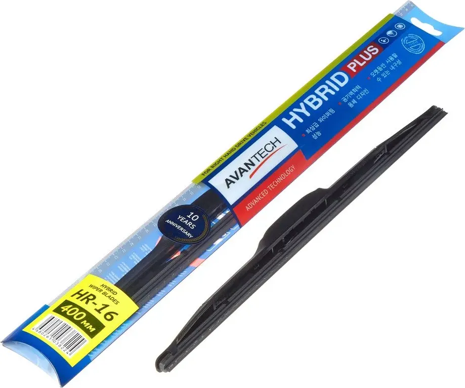 ЩЕТКА СТЕКЛООЧИСТИТЕЛЯ ГИБРИДНАЯ НА ПРАВЫЙ РУЛЬ HR16 (AVANTECH). Артикул HR16