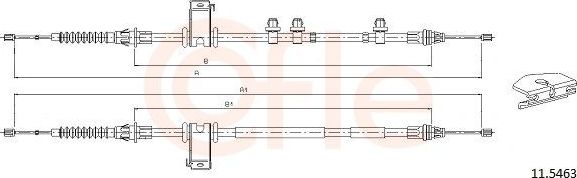 Трос ручника (тросик ручного тормоза) Cofle задний для Ford B-MAX 2012-2018. Артикул 92.11.5463