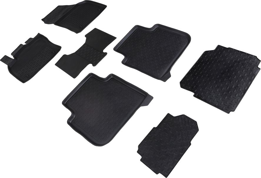 Коврики резиновые Seintex с высоким бортиком для салона Skoda Kodiaq 2017-2026. Артикул 88479