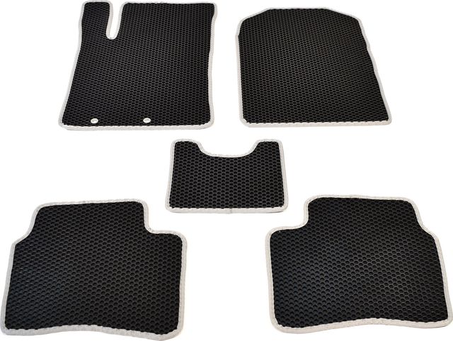 Коврики резиновые Avtodriver SOTA для салона Hyundai Solaris II 2017-2020, 2020-2026 Черные, серый кант. Артикул EVAS.0273.04