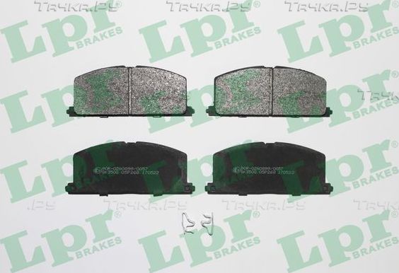 Тормозные колодки LPR передние для Toyota Celica IV (T160) 1985-1989. Артикул 05P268
