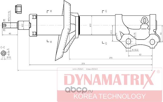 Амортизатор подвески газонаполненный (Dynamatrix-Korea). Артикул DSA334810