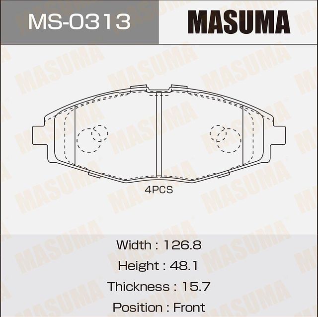 Тормозные колодки Masuma. Артикул MS-0313