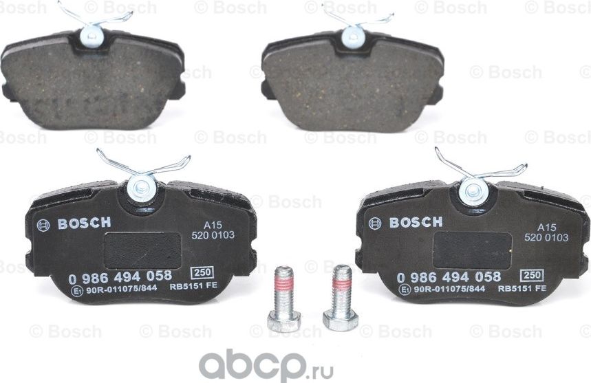 Колодки торм диск передн к-т (Bosch). Артикул 986494058