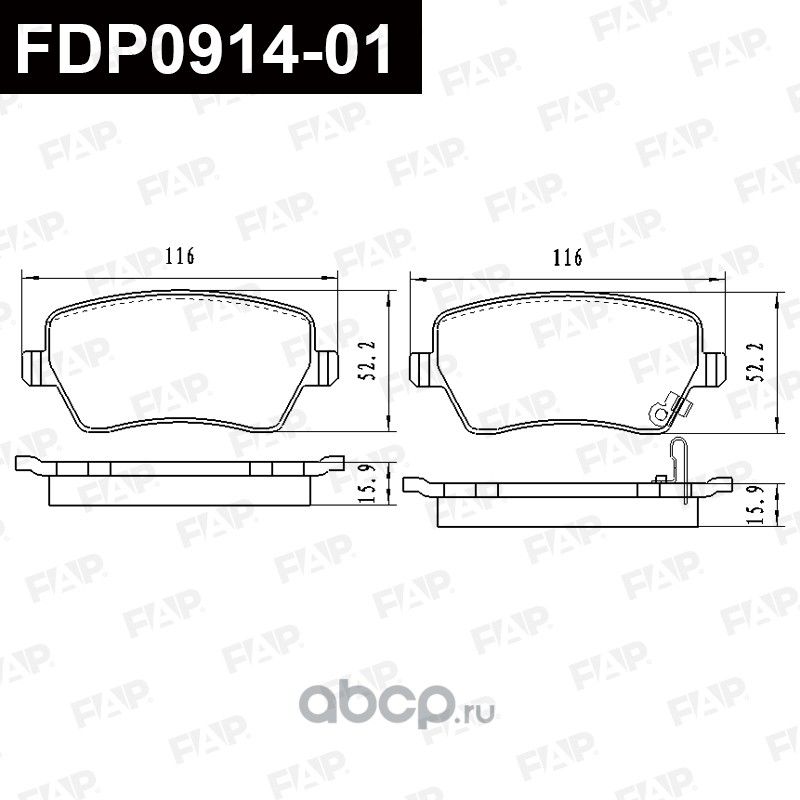 Колодки тормозные передние (FAP). Артикул FDP091401
