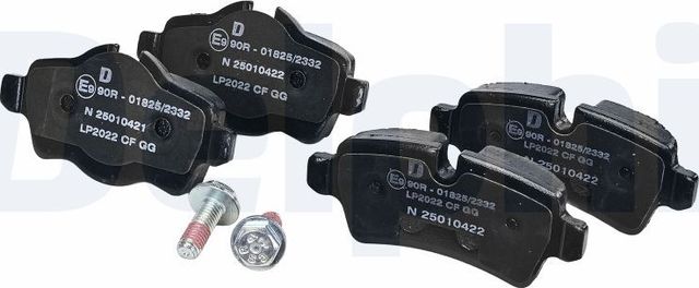 Тормозные колодки Delphi (Low-Metallic) задние для MINI Hatch II (R56) 2006-2013. Артикул LP2022