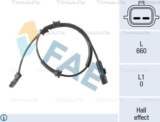 Датчик ABS FAE задний для Renault Laguna II 2006-2007. Артикул 78569