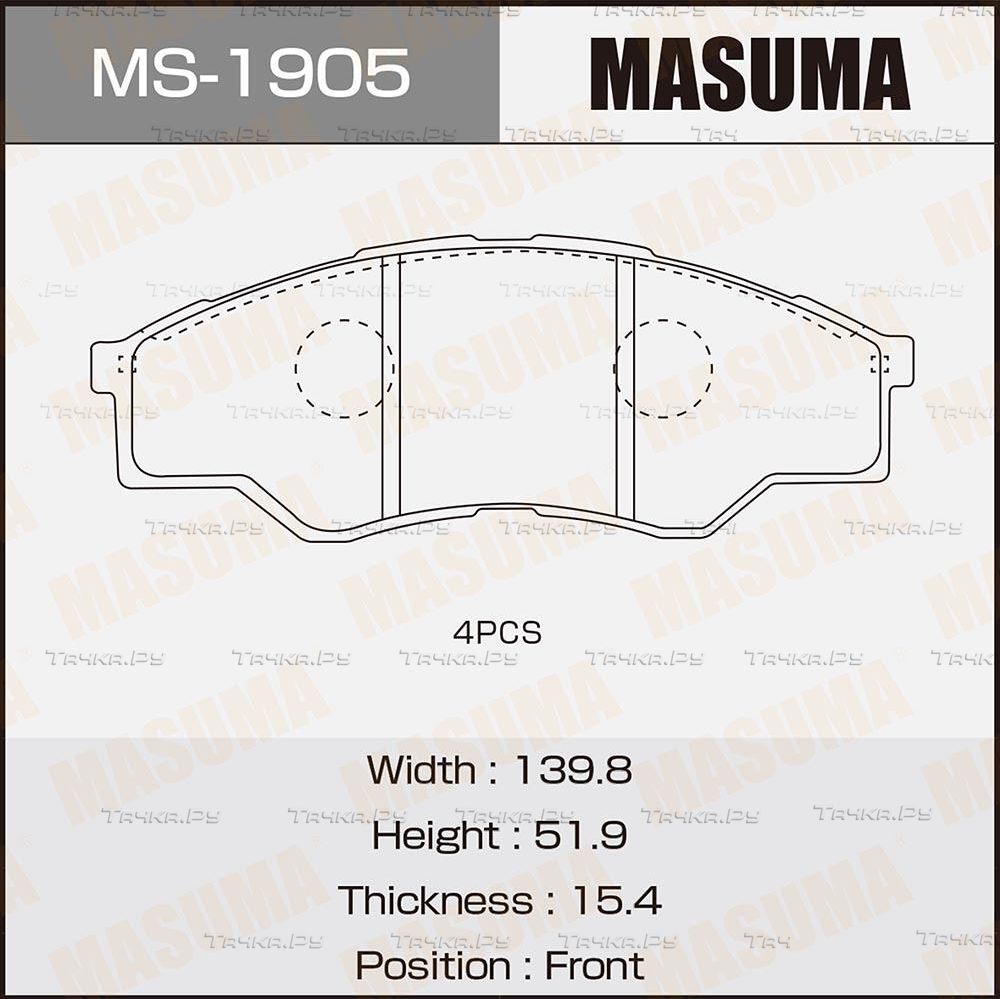 Тормозные колодки Masuma. Артикул MS-1905