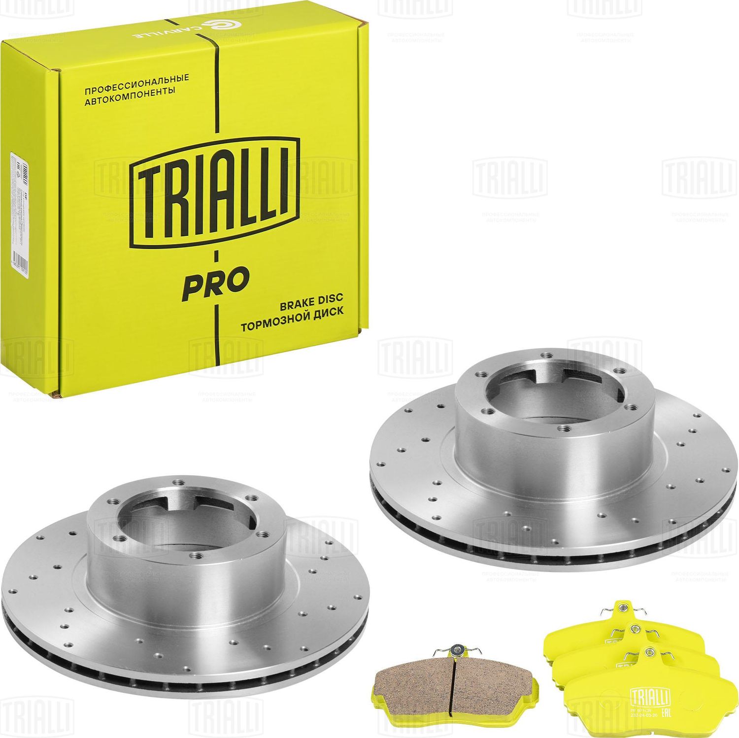 комплект тормозов TRIALLI для а/м ГАЗ 3302 дискт торм. (перф.,d=280)+колод керам. Артикул BK445