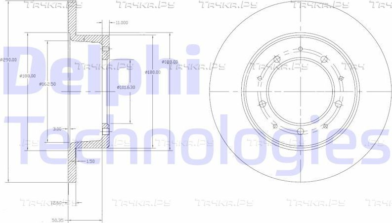 Тормозной диск Delphi. Артикул BG2799