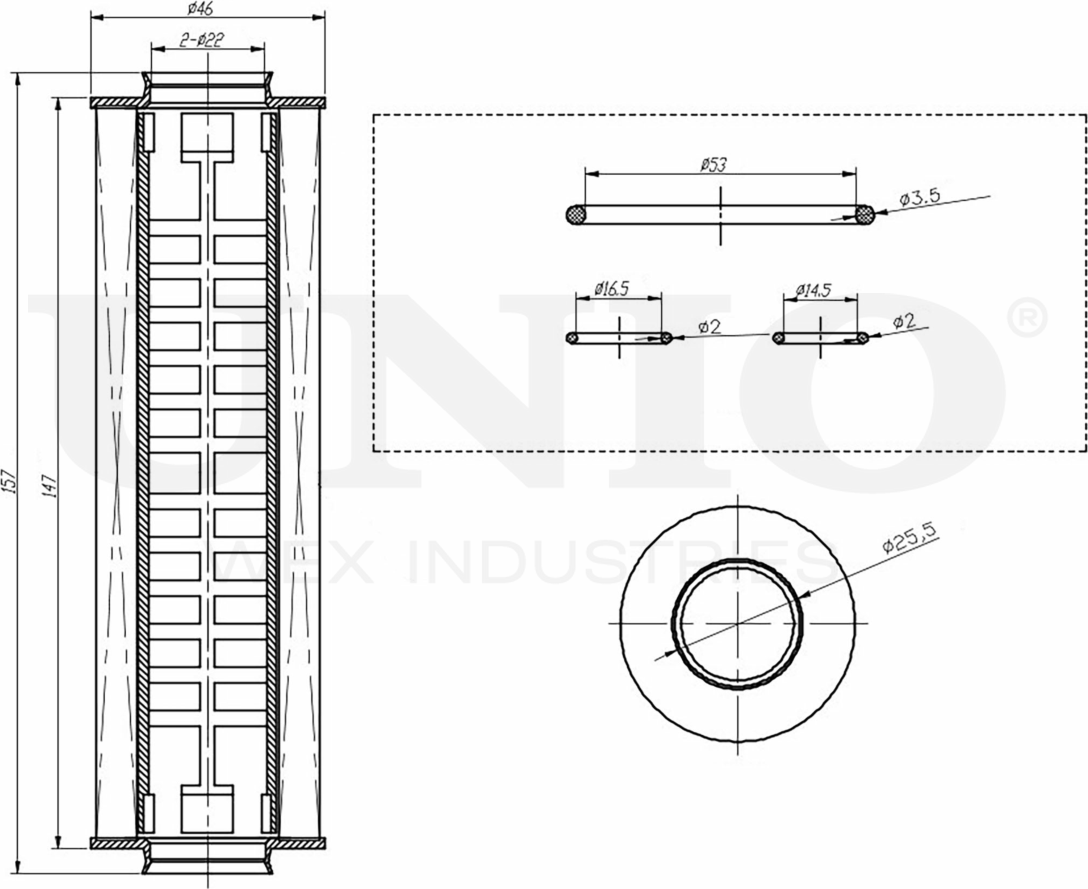 Фильтр масляный (Unio). Артикул FLT-20056