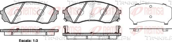 Тормозные колодки Remsa передние для Kia Carnival II 2006-2014. Артикул 1291.02