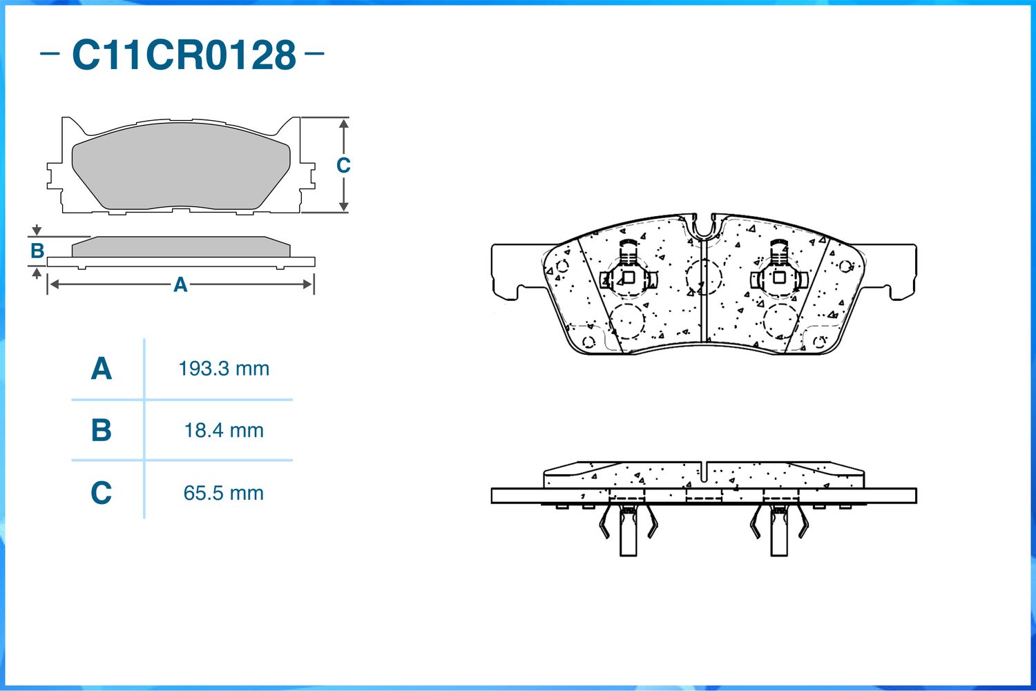 Колодки тормозные передние (Low Metallic) (Cworks). Артикул C11CR0128