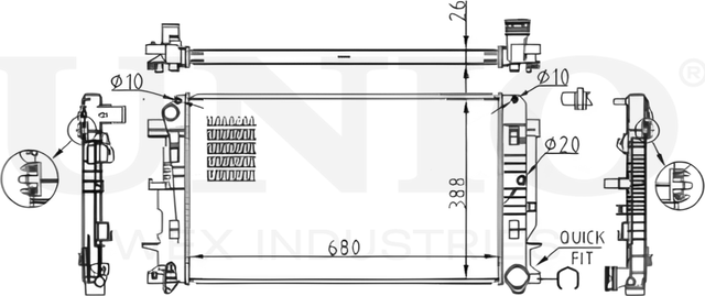 Радиатор двигателя (Unio). Артикул RAD-10113