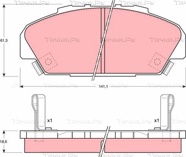 Тормозные колодки TRW передние для Honda Accord IV 1990-1993. Артикул GDB1137