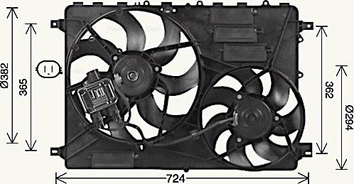 Вентилятор радиатора двигателя AVA. Артикул AU7506