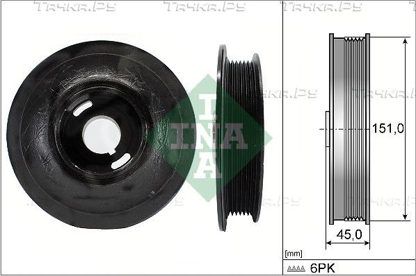 Шкив коленвала Ina для Saab 9-5 I 2002-2009. Артикул 544 0072 10