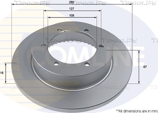 Тормозной диск Comline COATED. Артикул ADC2937