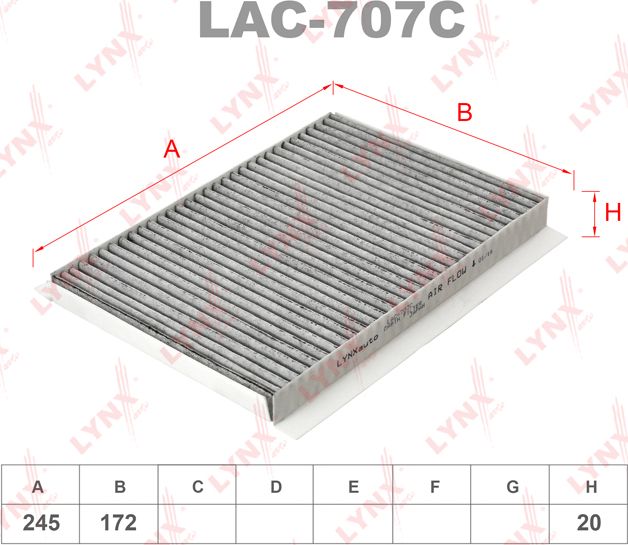 Салонный фильтр LYNXauto. Артикул LAC-707C
