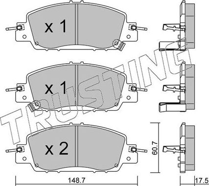 Тормозные колодки Trusting передние для Honda e 2019-2026. Артикул 1362.0