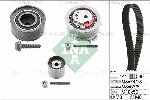 Ремень ГРМ с роликами (комплект) Ina для Skoda Octavia A5 2004-2013. Артикул 530 0405 10