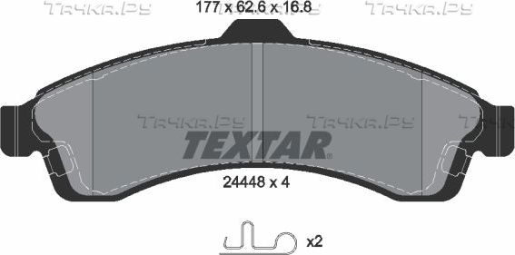 Тормозные колодки Textar Q+ передние для Chevrolet TrailBlazer I 2001-2008. Артикул 2444801