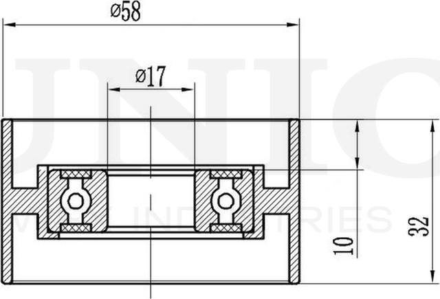 Ролик зубчатого ремня ГРМ натяжной (Unio). Артикул TNS-10284