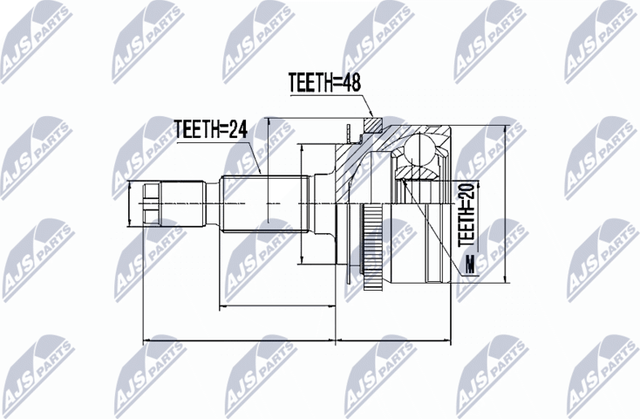 Шрус наружный (граната) NTY для Kia Picanto I 2004-2011. Артикул NPZ-KA-311