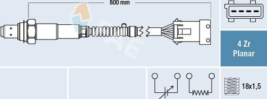 Лямбда-зонд (кислородный датчик) FAE. Артикул 77234