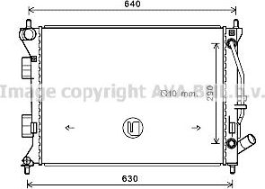 Радиатор охлаждения двигателя AVA. Артикул HY2381