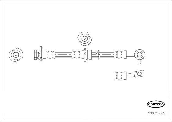 Тормозной шланг Corteco (EPDM (Этилен-пропиленовый каучук)). Артикул 49439745
