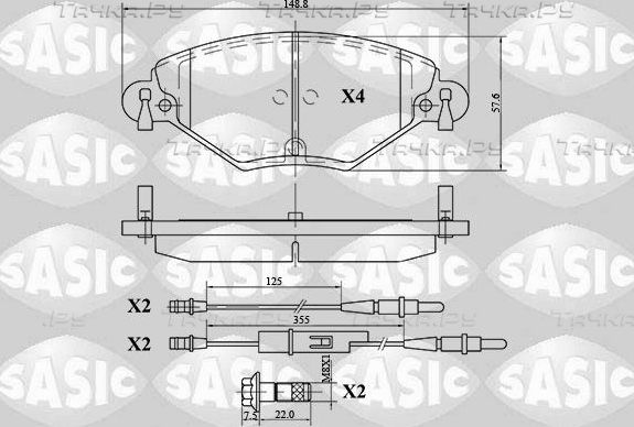 Тормозные колодки Sasic. Артикул 6210035