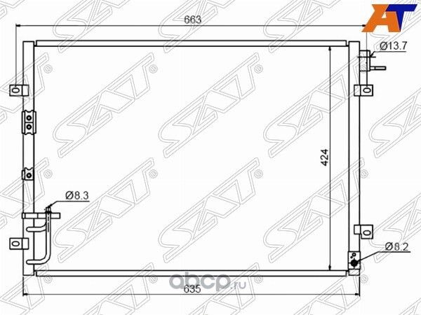 РАДИАТОР КОНДИЦИОНЕРА KIA SORENTO 02-09 (SAT). Артикул STKA553940