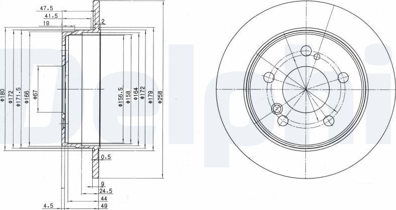 Тормозной диск Delphi. Артикул BG2291