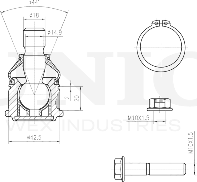 Опора шаровая (Unio). Артикул SSP-20023