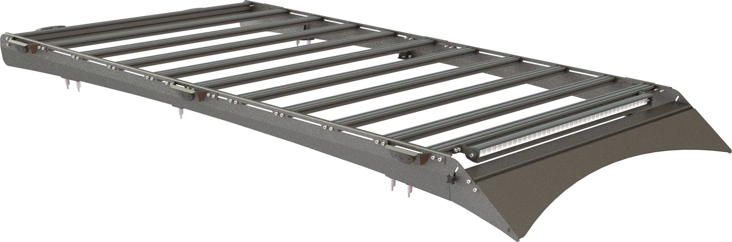 Экспедиционный багажник STC для Nissan Patrol Y62 2010-2026 Шторка дальний, рабочий и задний свет. Артикул STC-NPA/10-TR1-L1L2L3