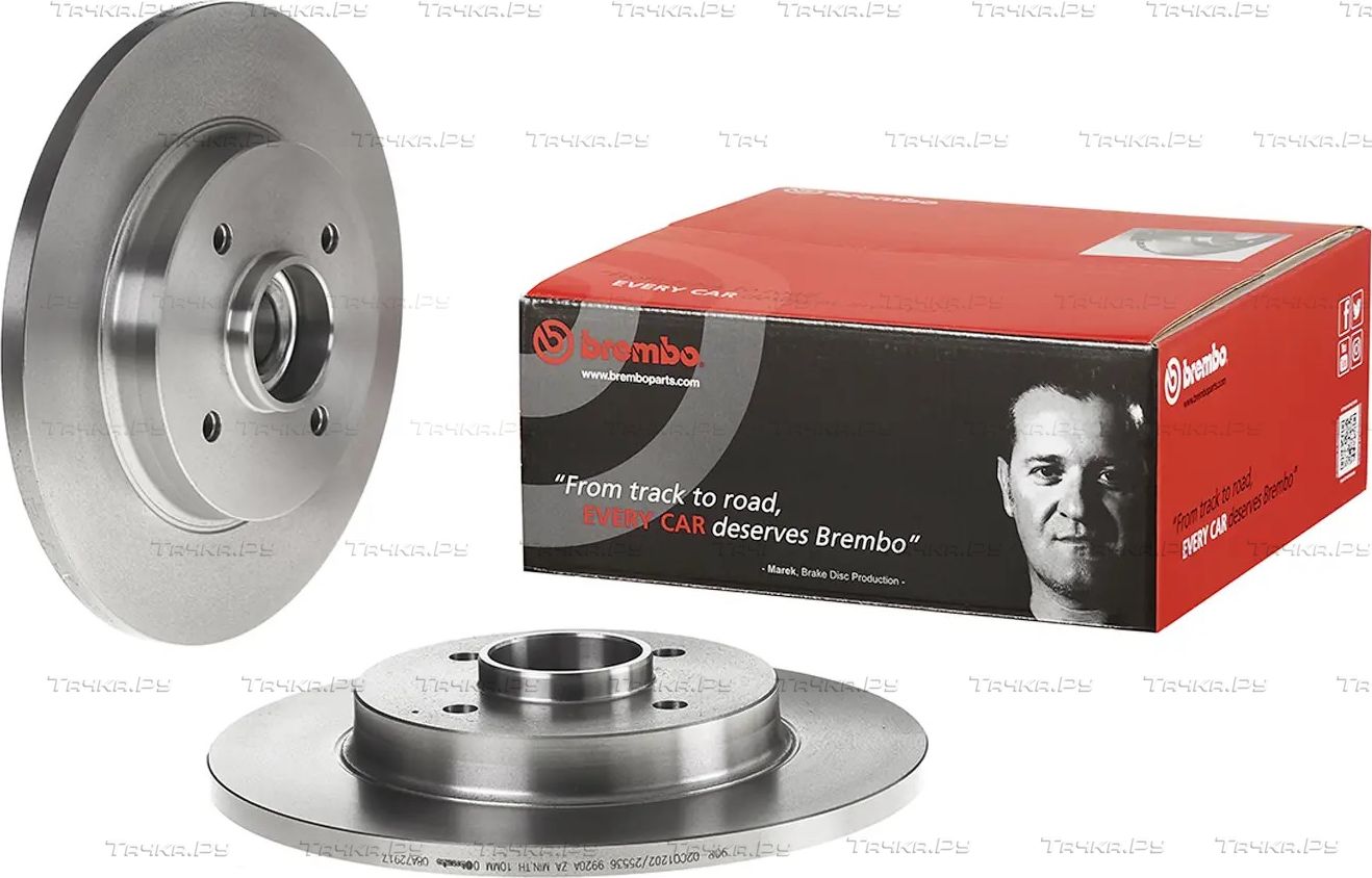 Тормозной диск Brembo со встроенным подшипником задний для Citroen DS4 2011-2015. Артикул 08.A729.17
