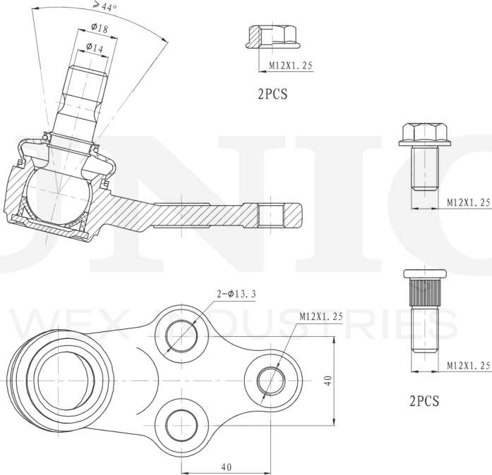 Опора шаровая (Unio). Артикул SSP-20080