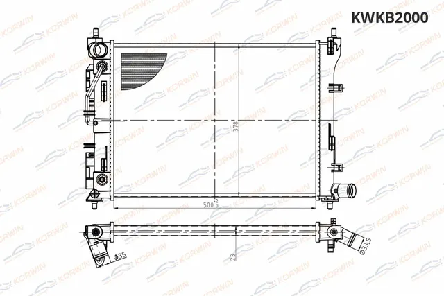 Радиатор охлаждения Hyundai Solaris Kia Rio 1 4 1 6 17 AT сборный (Korwin) Korwin. Артикул KWKB2000