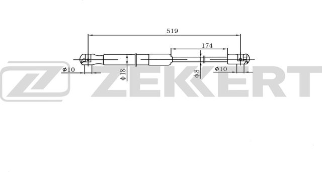 Амортизатор (упор) багажника Zekkert правый для Renault Scenic II 2003-2009. Артикул GF-2599
