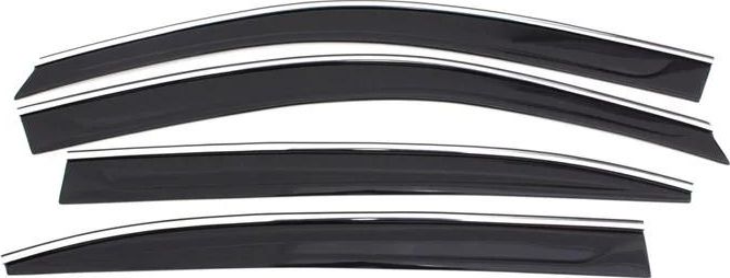 Дефлекторы Cobra Tuning для окон (c хром. молдингом) Renault Duster I 2010-2020. Артикул R12711CR