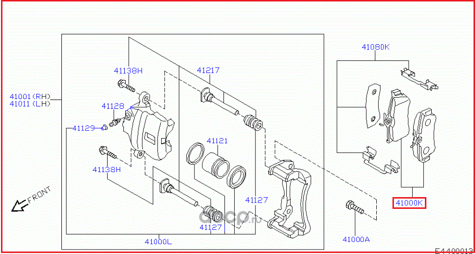 Тормозные колодки Nissan. Артикул D1060AX60A