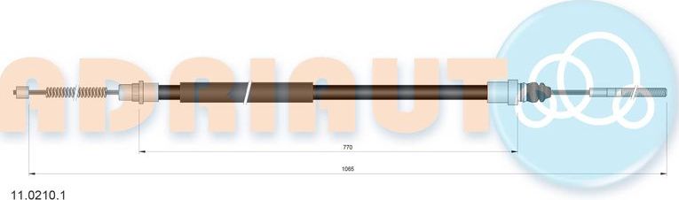 Трос ручника (тросик ручного тормоза) Adriauto. Артикул 11.0210.1