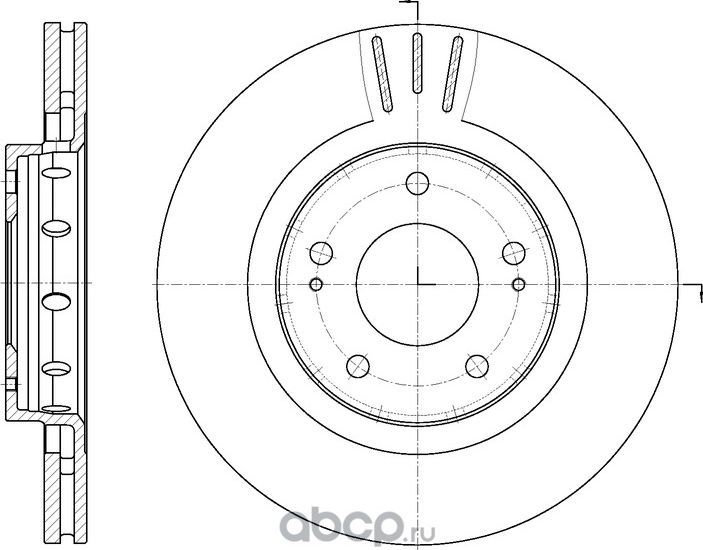 Диск тормозной вентилируемый (G-Brake). Артикул GR20274