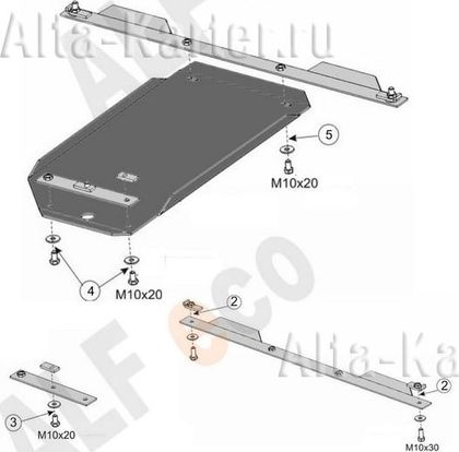 Защита Alfeco для АКПП BMW Х5 E53 2000-2003. Артикул ALF.34.05